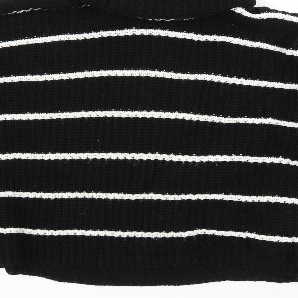 PRETTYLITTLETHING Womens Black Striped  Pullover Jumper Size S