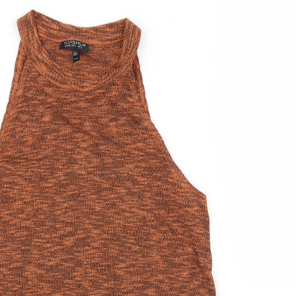 Topshop Womens Orange   Basic Blouse Size 10