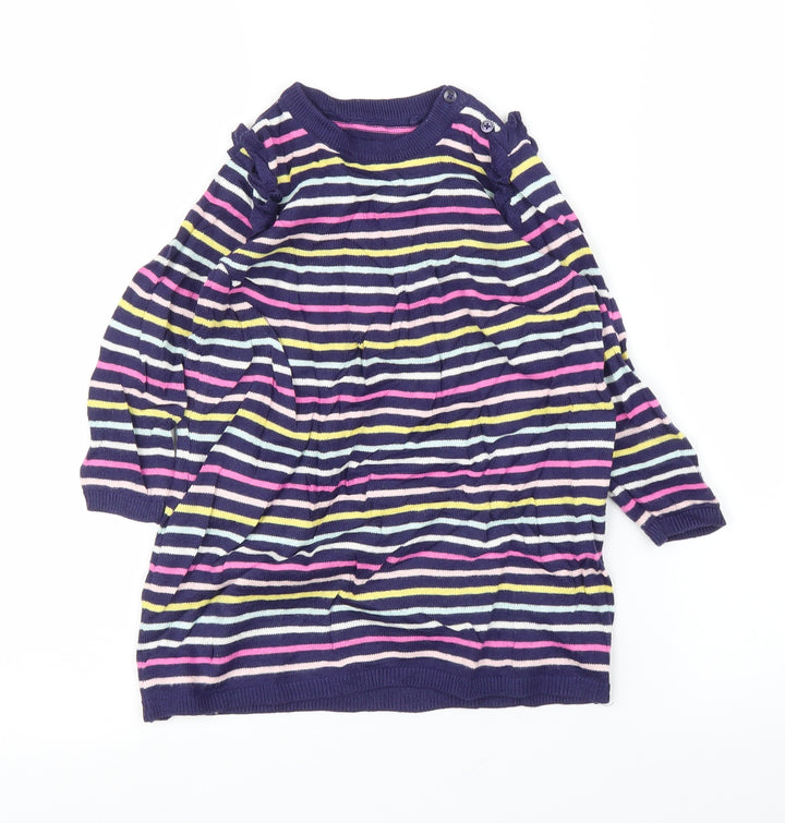 TU Girls Purple Striped Jumper Dress Size 18-24 Months