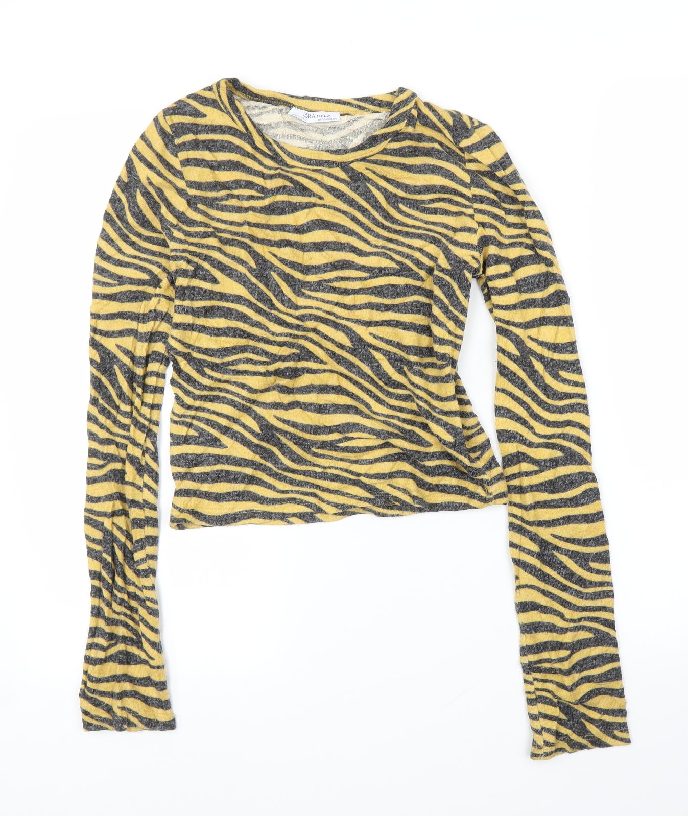 Zara Womens Beige Animal Print  Pullover Jumper   - Zebra print