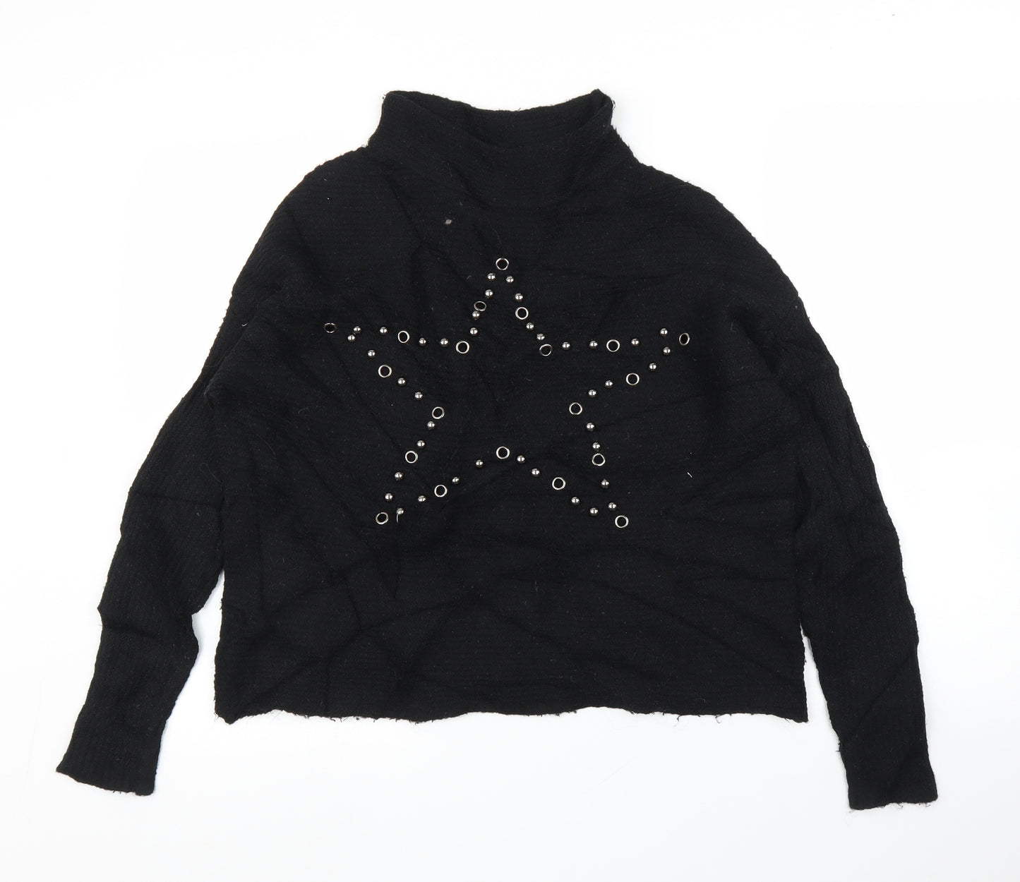 Peace and Love Womens Black   Pullover Jumper Size L