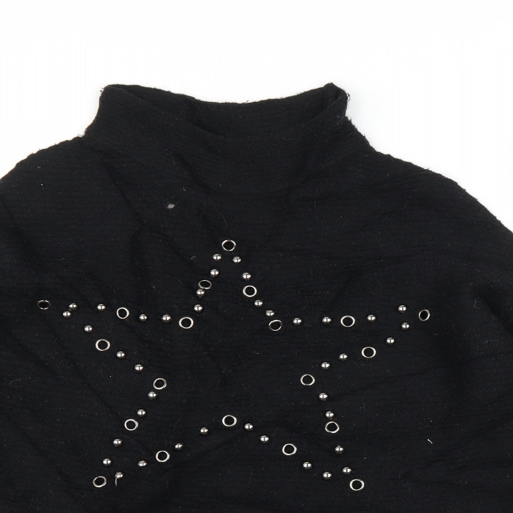 Peace and Love Womens Black   Pullover Jumper Size L