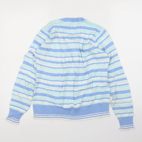 EWM Womens Blue Striped  Pullover Jumper Size 14