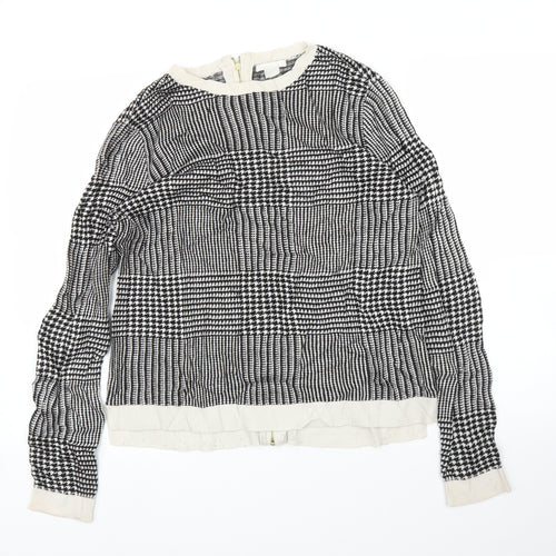 H&M Womens Black Houndstooth  Pullover Jumper Size L