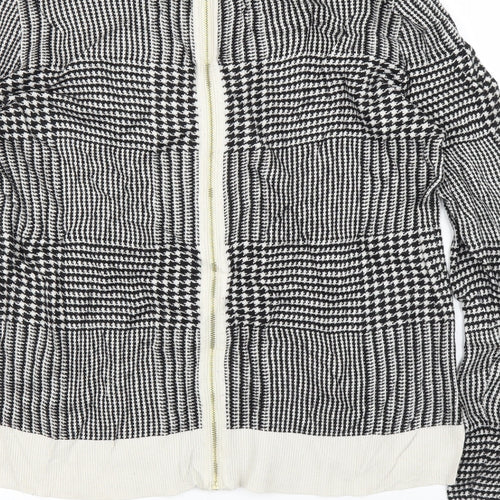 H&M Womens Black Houndstooth  Pullover Jumper Size L
