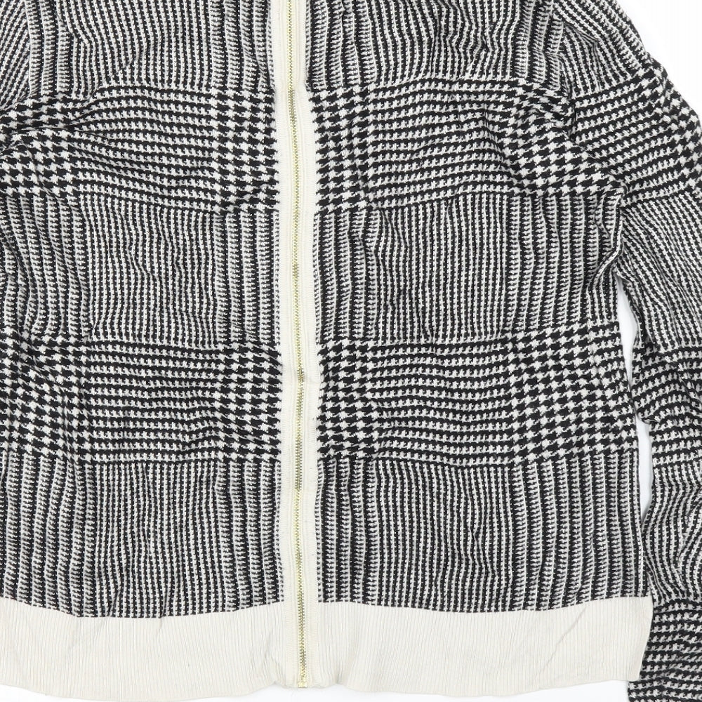 H&M Womens Black Houndstooth  Pullover Jumper Size L