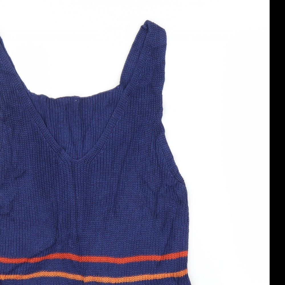 Preworn Womens Blue Striped  Basic Tank Size L