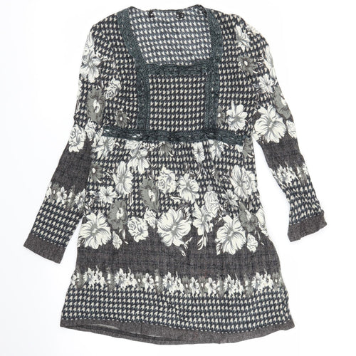 Preworn Womens Grey Floral  Jumper Dress  Size M