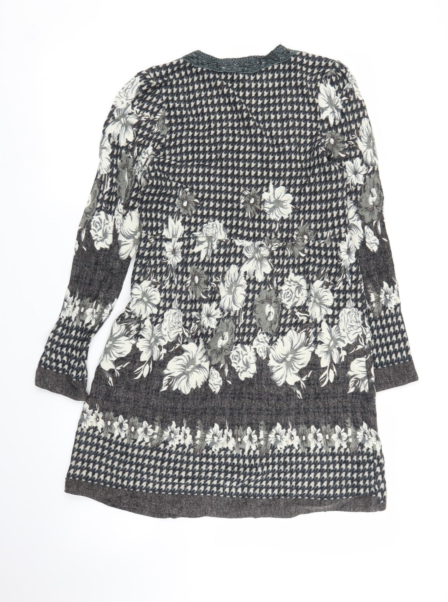 Preworn Womens Grey Floral  Jumper Dress  Size M