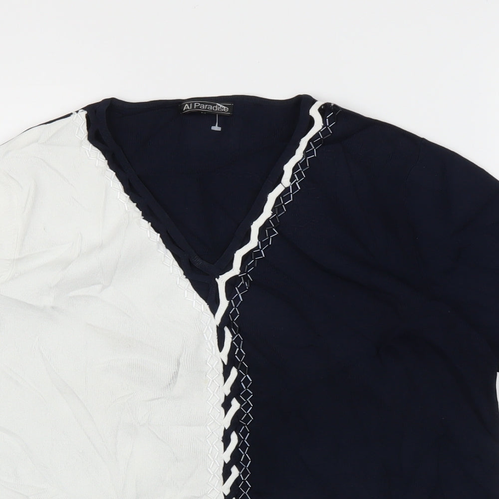 Al Paradise Womens Blue   Basic Blouse Size M