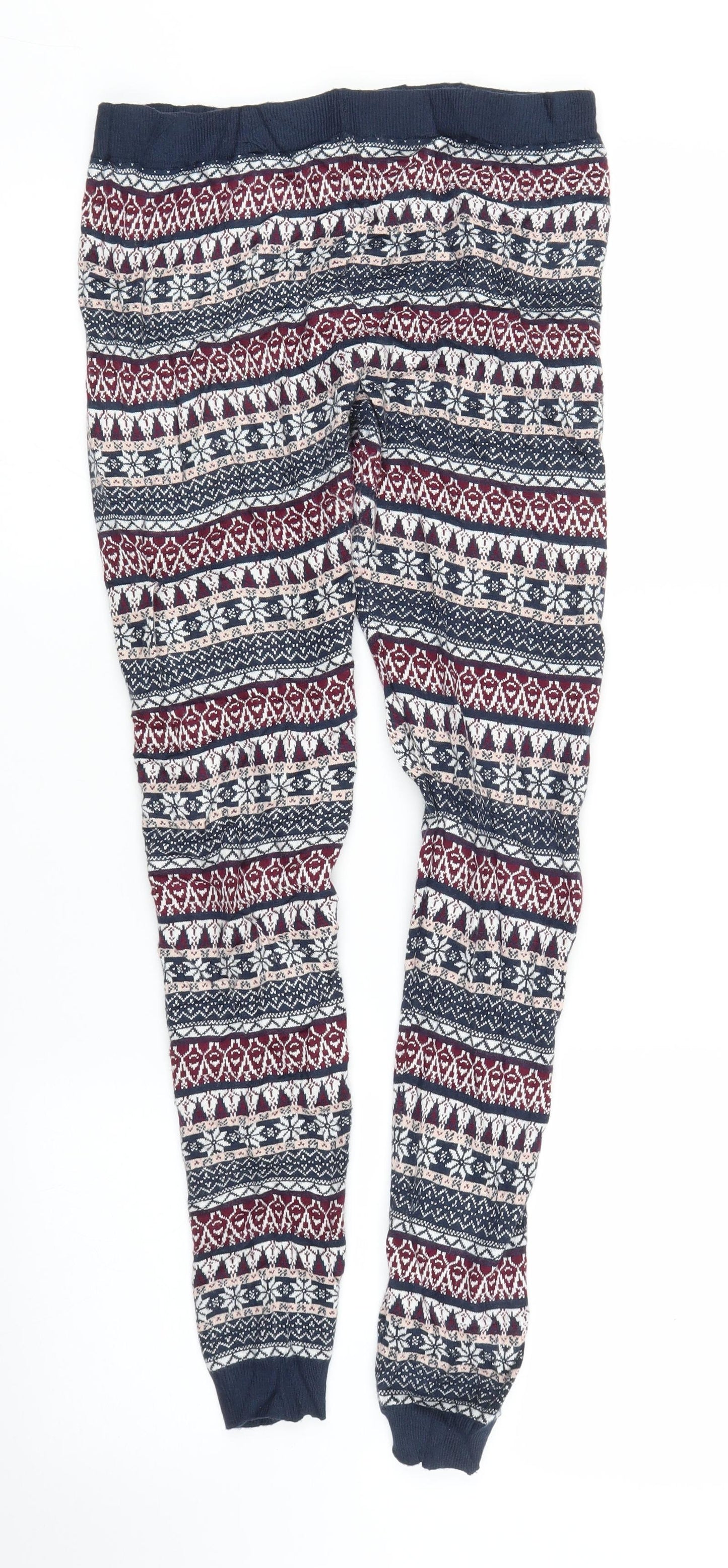 Primark Womens Blue Fair Isle  Sweatpants Trousers Size S L24 in