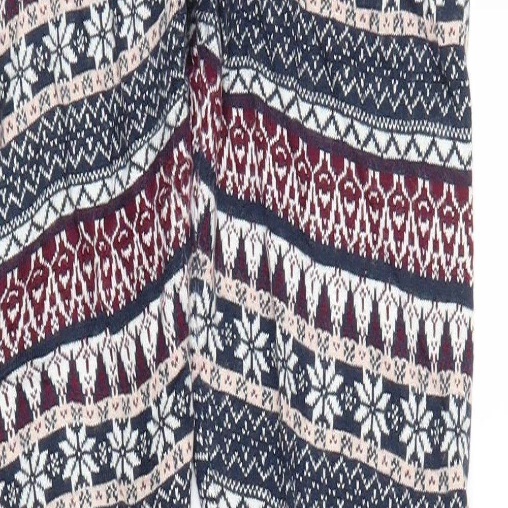 Primark Womens Blue Fair Isle  Sweatpants Trousers Size S L24 in