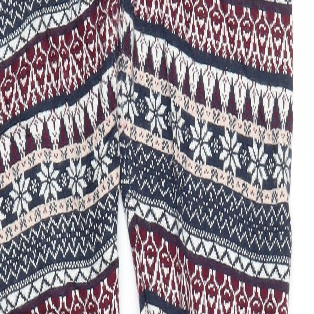 Primark Womens Blue Fair Isle  Sweatpants Trousers Size S L24 in