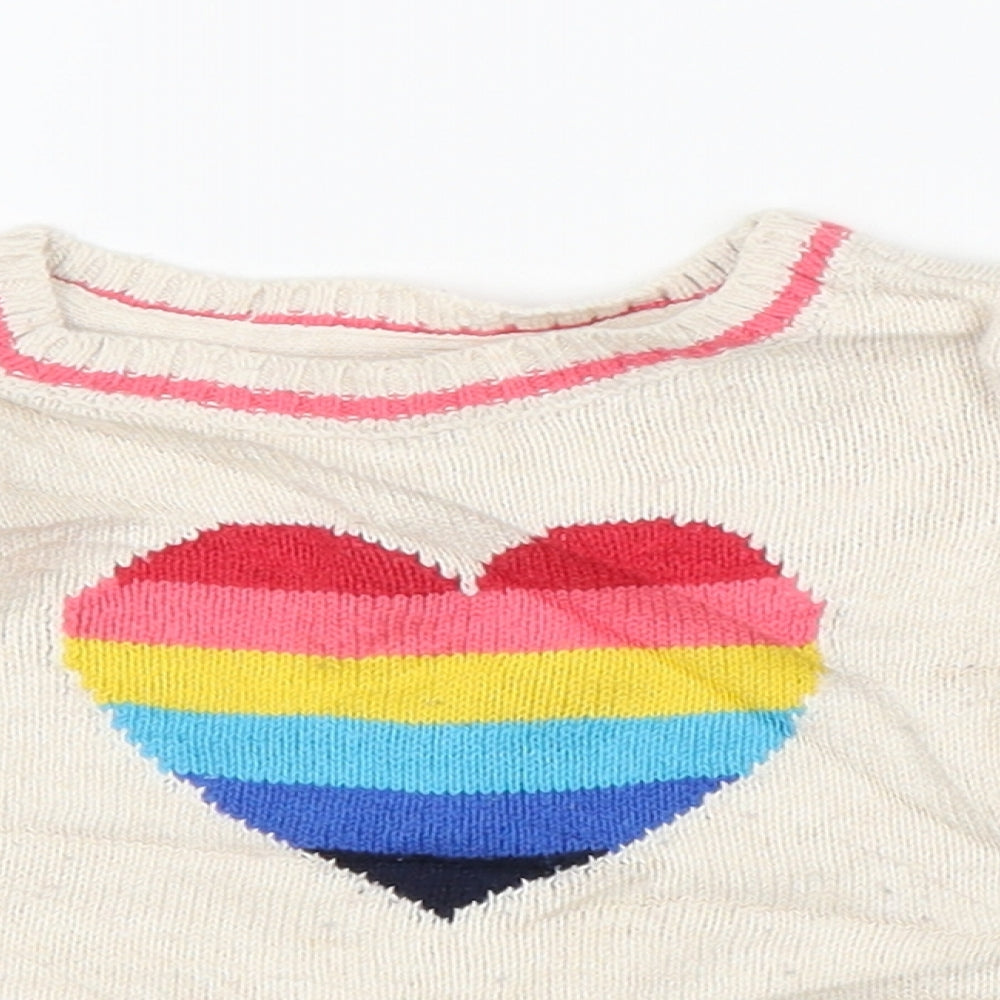 Gap Girls Beige   Pullover Jumper Size 12-18 Months  - Love heart