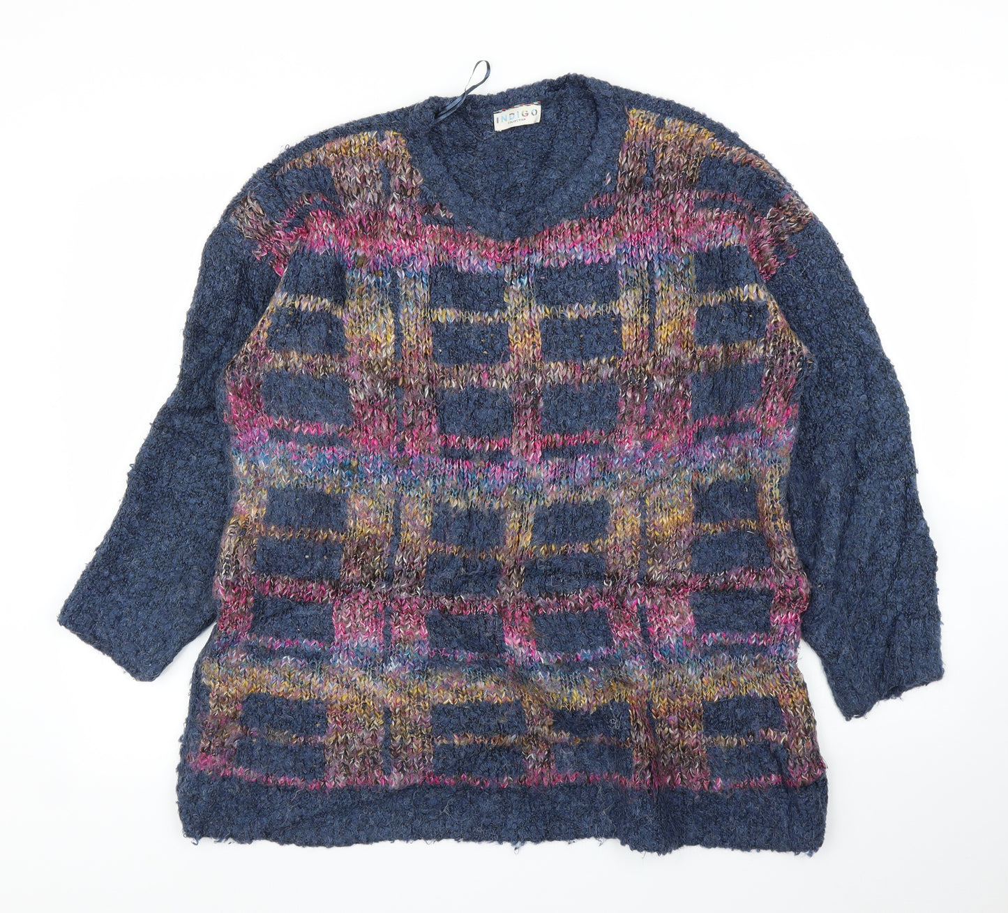 M&S Womens Blue Polka Dot  Pullover Jumper Size 20