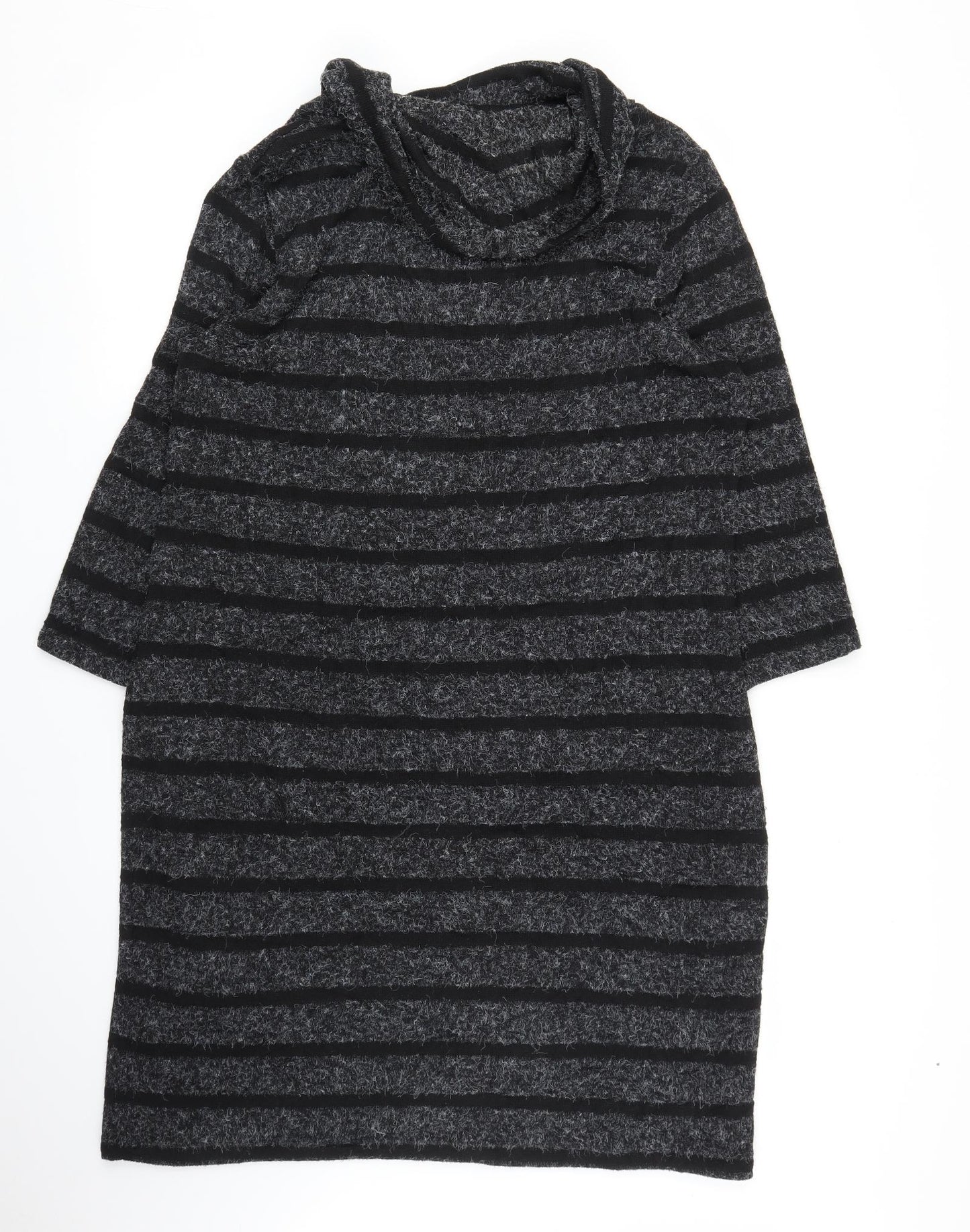 M&S Womens Grey Striped  Jumper Dress  Size 18