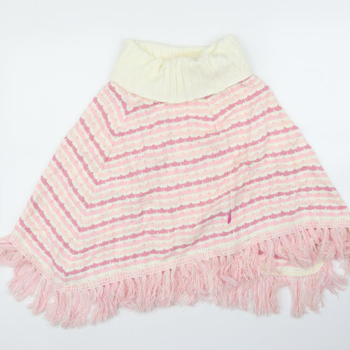 Pineapple Girls Pink Striped  Pullover Jumper Size M  - Poncho