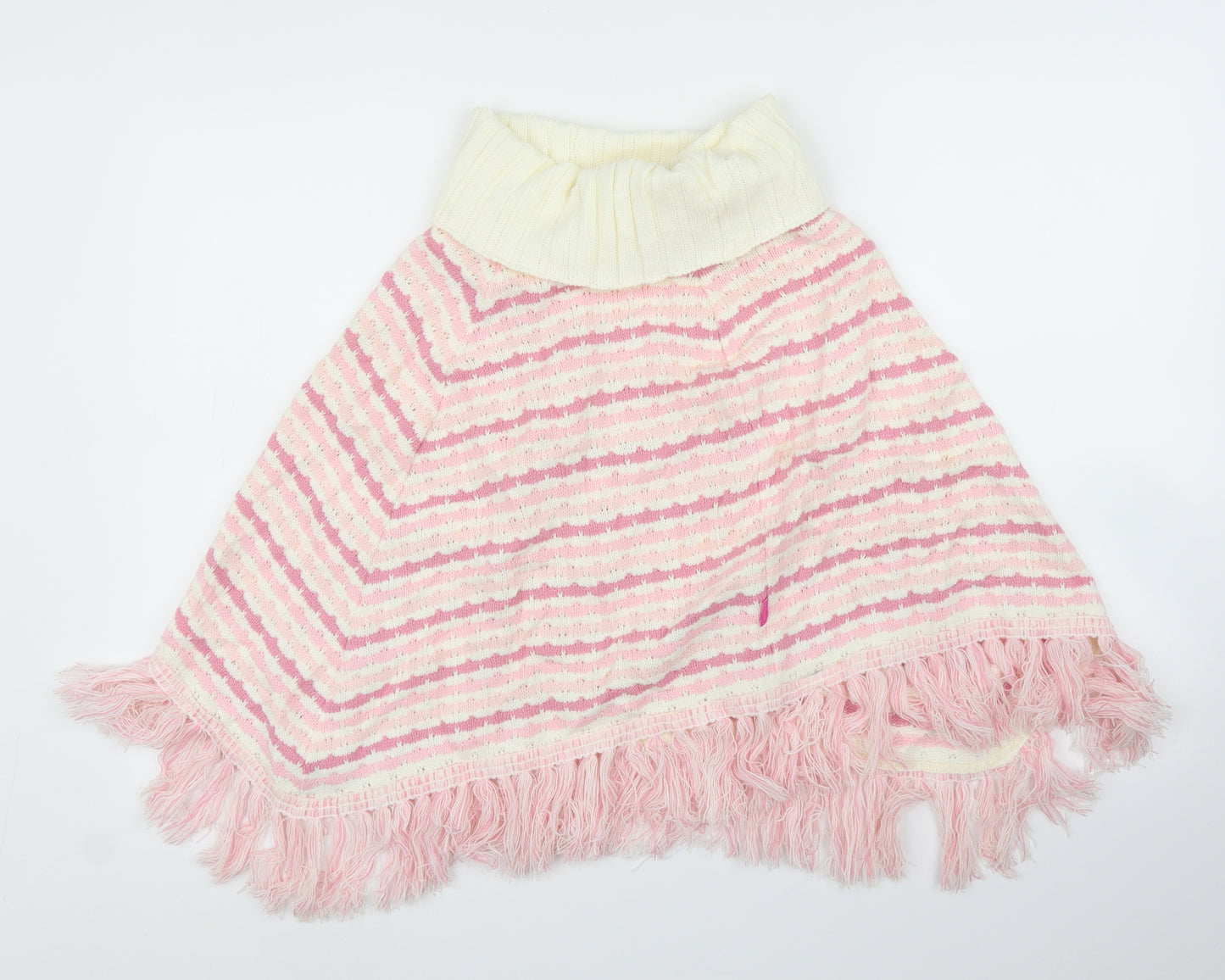 Pineapple Girls Pink Striped  Pullover Jumper Size M  - Poncho