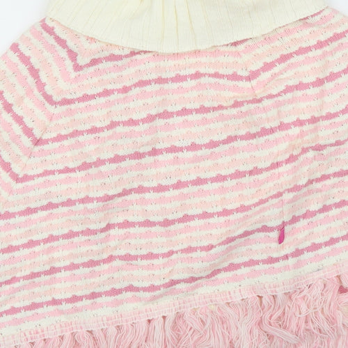 Pineapple Girls Pink Striped  Pullover Jumper Size M  - Poncho