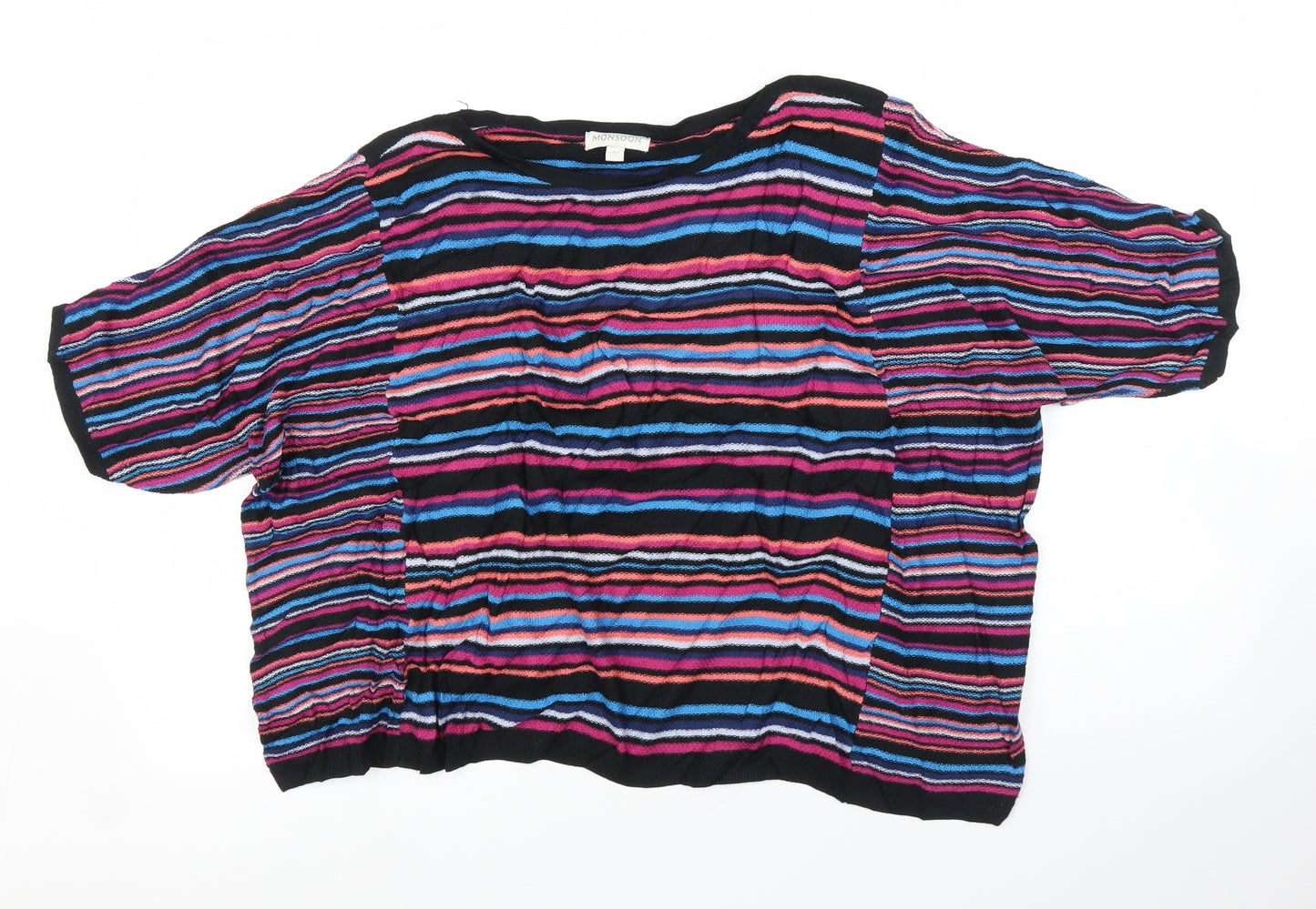 Monsoon Womens Pink Striped  Basic Blouse Size L