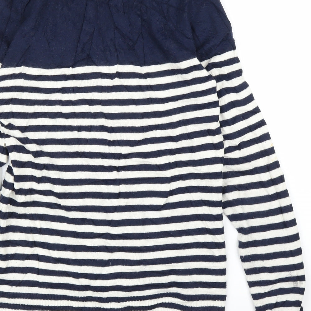 Gap Womens Blue Striped  Cardigan Jumper Size M