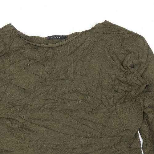 Linea Womens Green Floral  Pullover Jumper Size L