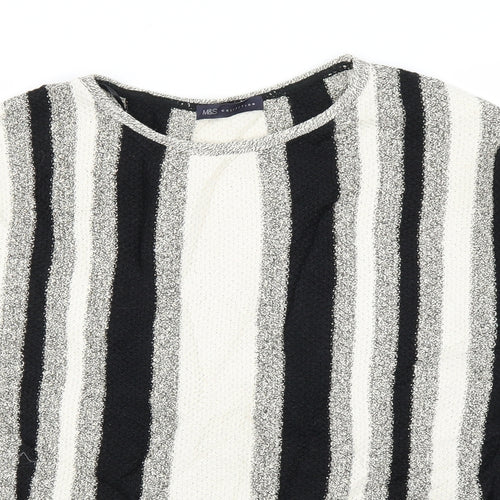 M&S Womens Beige Striped  Pullover Jumper Size L