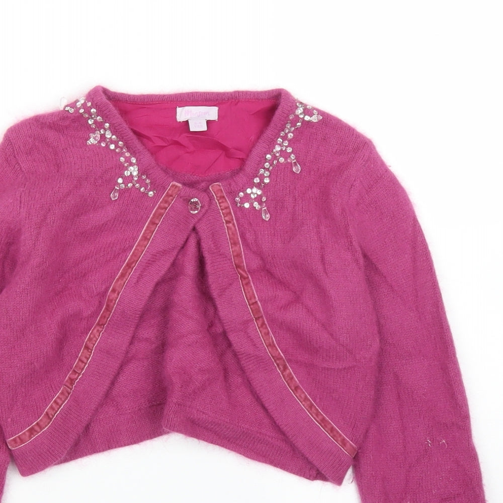 Monsoon Girls Pink   Cardigan Jumper Size 6-7 Years