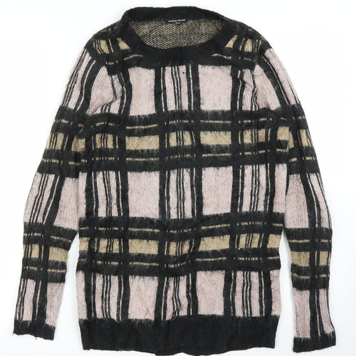 Warehouse Womens Pink Plaid  Pullover Jumper Size 8