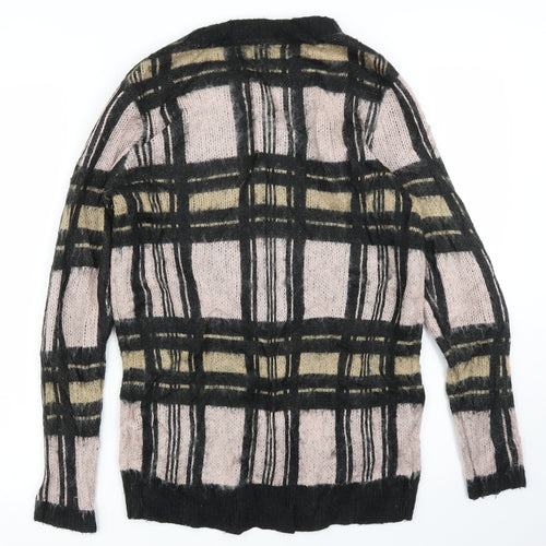 Warehouse Womens Pink Plaid  Pullover Jumper Size 8