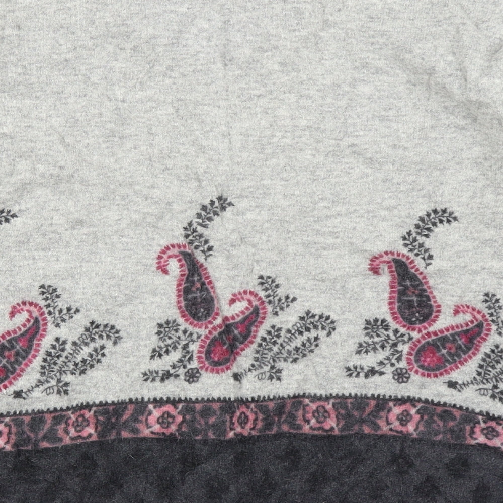 Alex & Co Womens Grey Paisley  Basic Blouse Size M