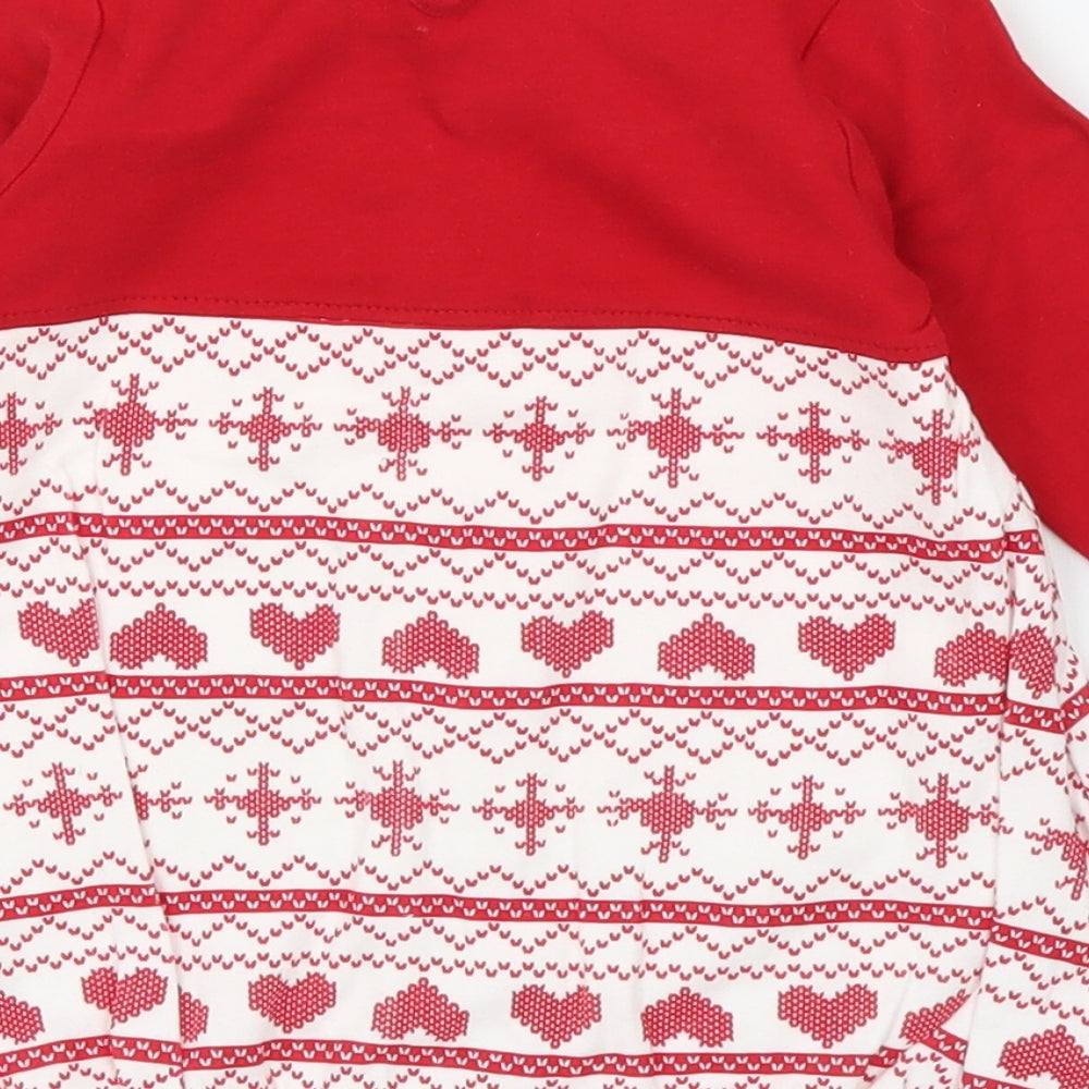 George Girls Red Fair Isle  A-Line  Size 9-12 Months