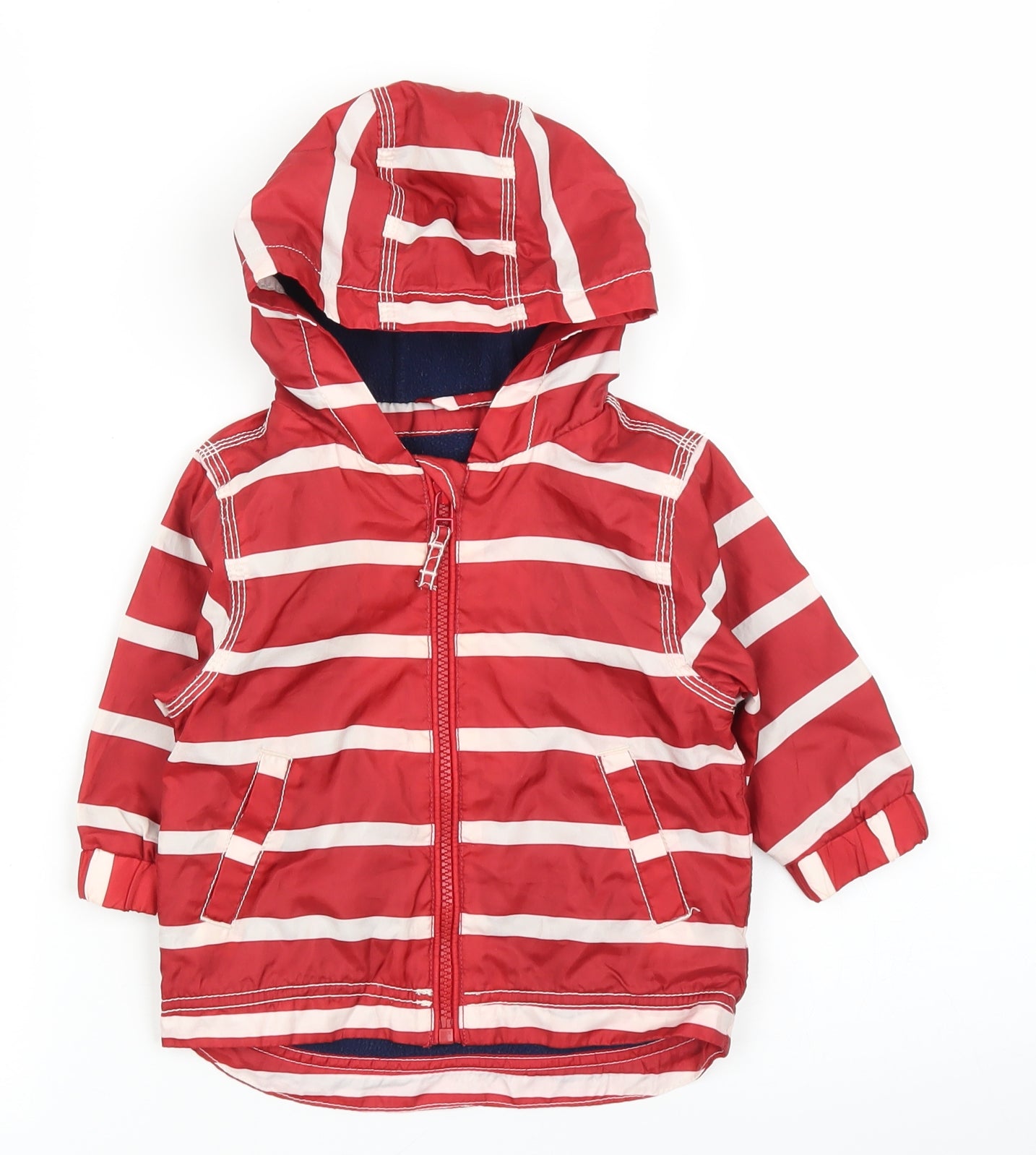 NEXT Boys Red Striped  Rain Coat Coat Size 6-9 Months
