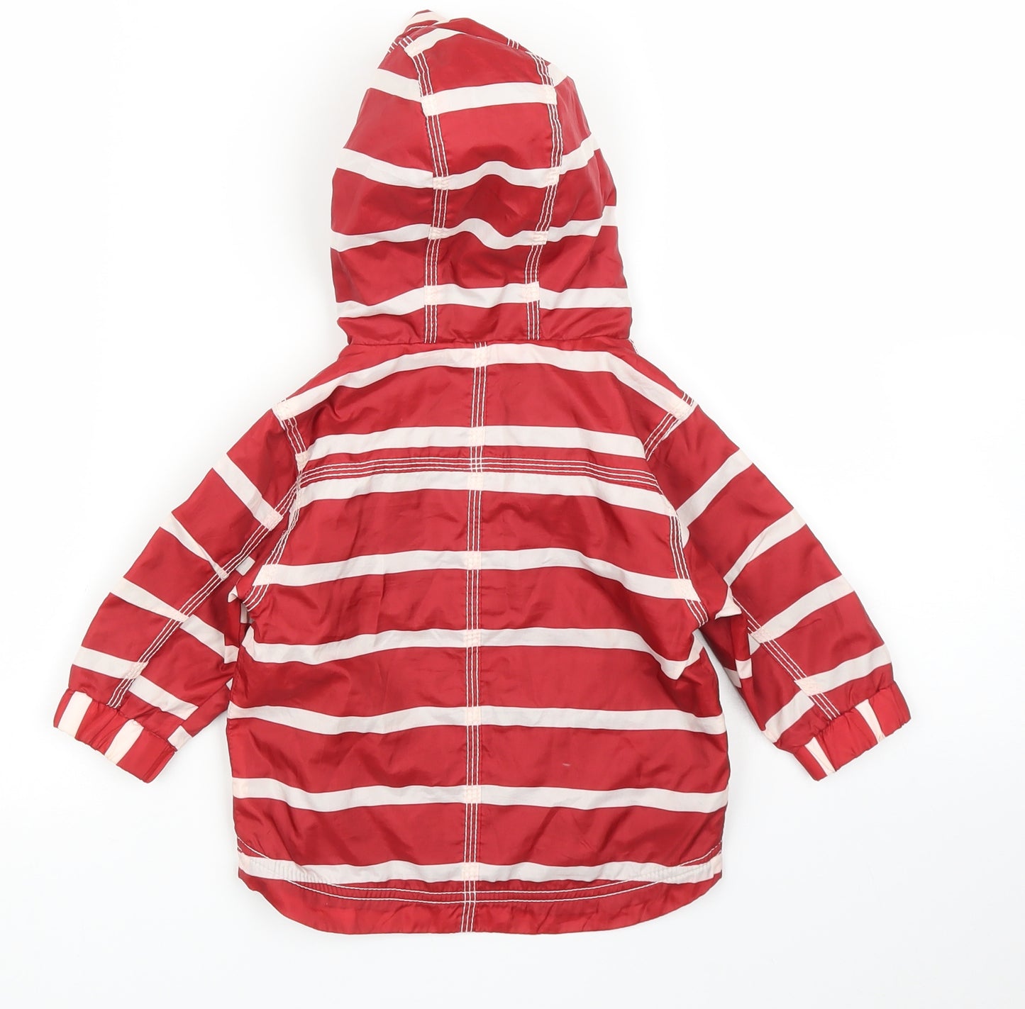 NEXT Boys Red Striped  Rain Coat Coat Size 6-9 Months