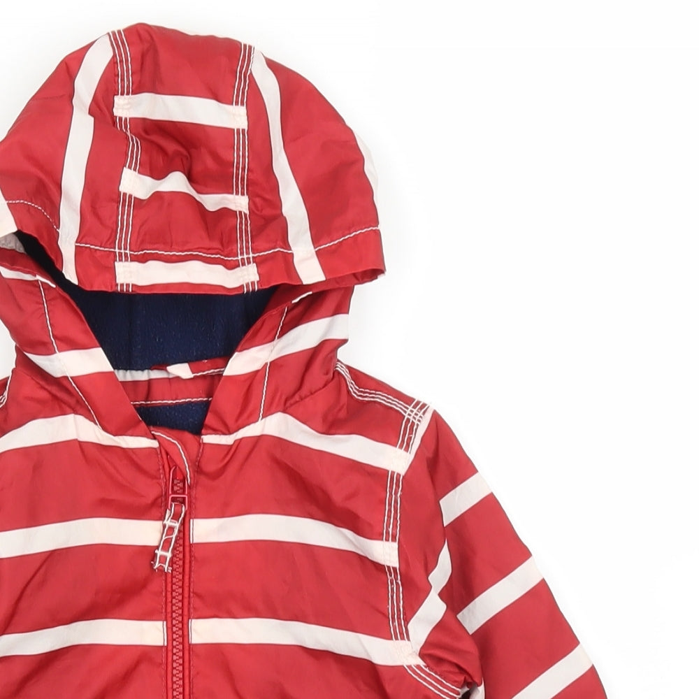 NEXT Boys Red Striped  Rain Coat Coat Size 6-9 Months