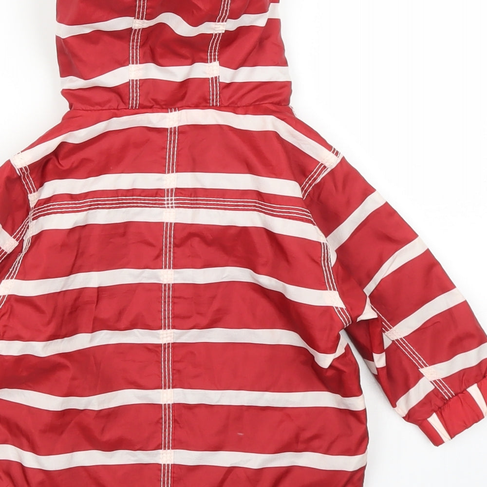 NEXT Boys Red Striped  Rain Coat Coat Size 6-9 Months
