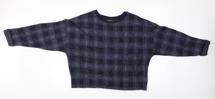Topshop  Womens Blue Check  Pullover Jumper Size 12