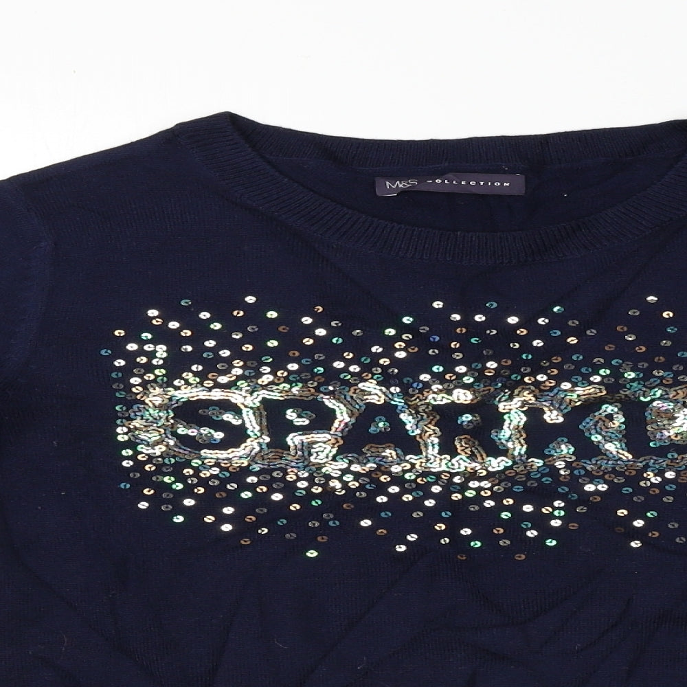 Marks and Spencer  Womens Blue   Pullover Jumper Size 8