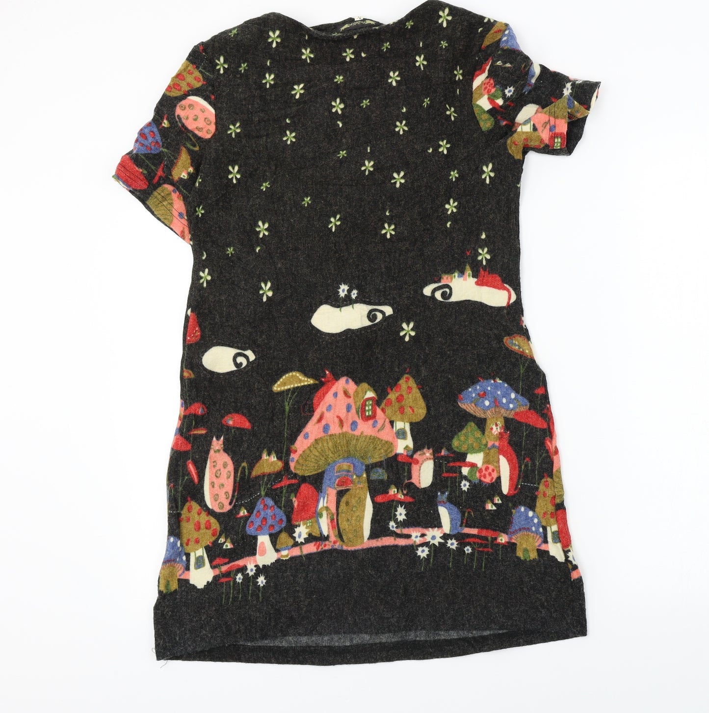 Preworn  Womens Black Geometric  A-Line  Size M