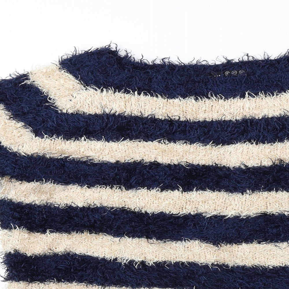 Atmosphere  Womens Blue Striped  Pullover Jumper Size 10
