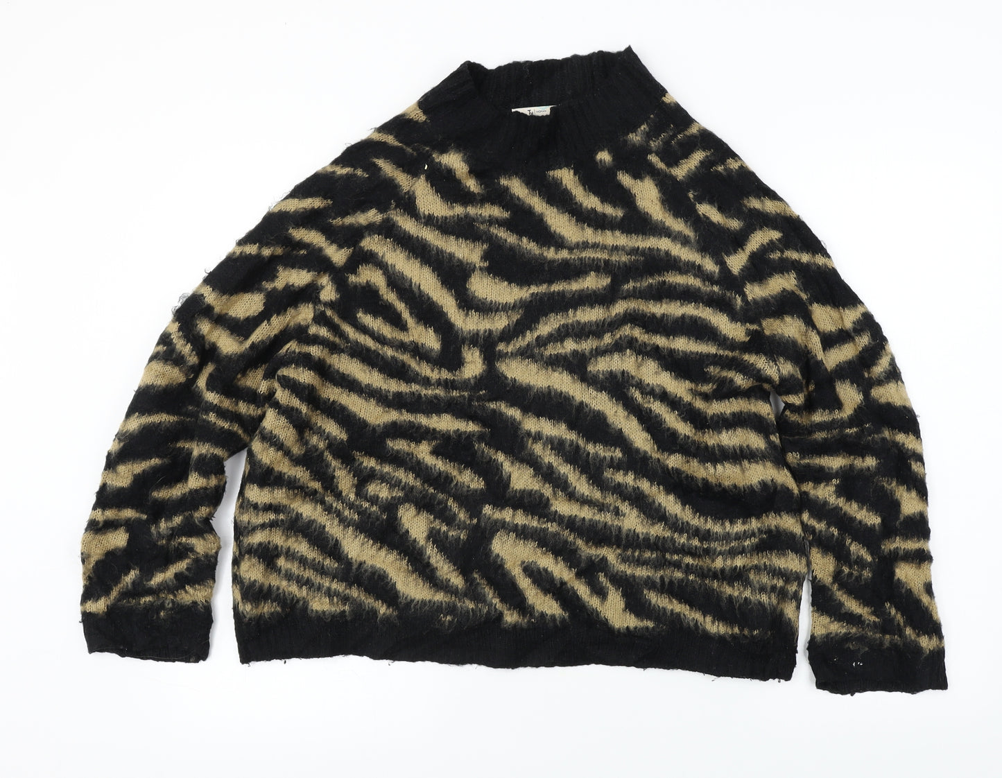 TU Womens Beige Animal Print  Pullover Jumper Size 16