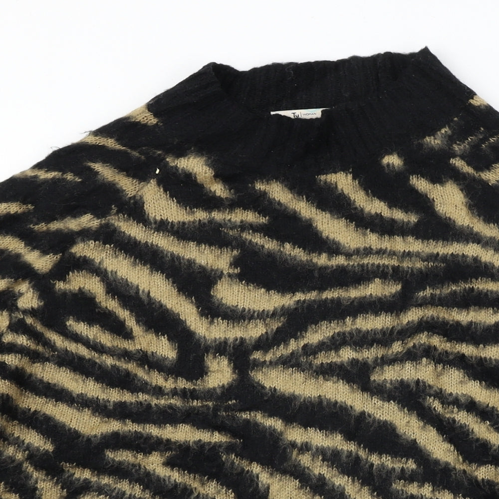 TU Womens Beige Animal Print  Pullover Jumper Size 16