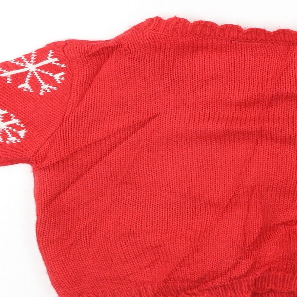 Mini Club Boys Red   Pullover Jumper Size 2 Years  - Christmas Jumper