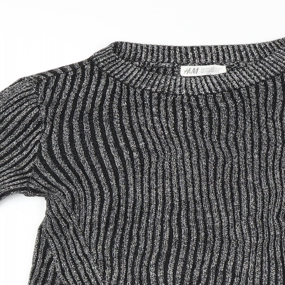 H&M  Girls Black   Pullover Jumper Size 12-13 Years