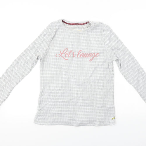 lounge wear  Womens Grey Striped  Pullover Jumper Size 14