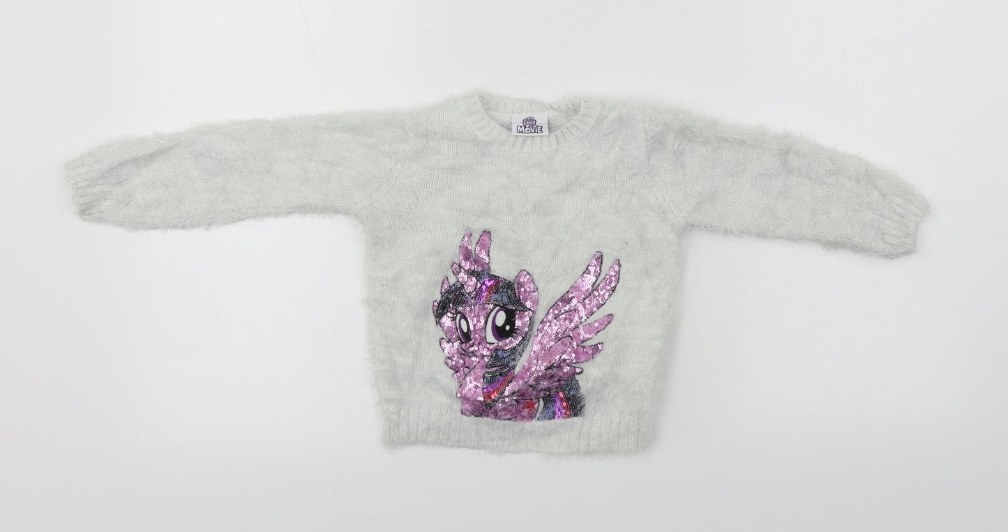 My Little Pony  Girls Grey   Pullover Jumper Size 5 Years