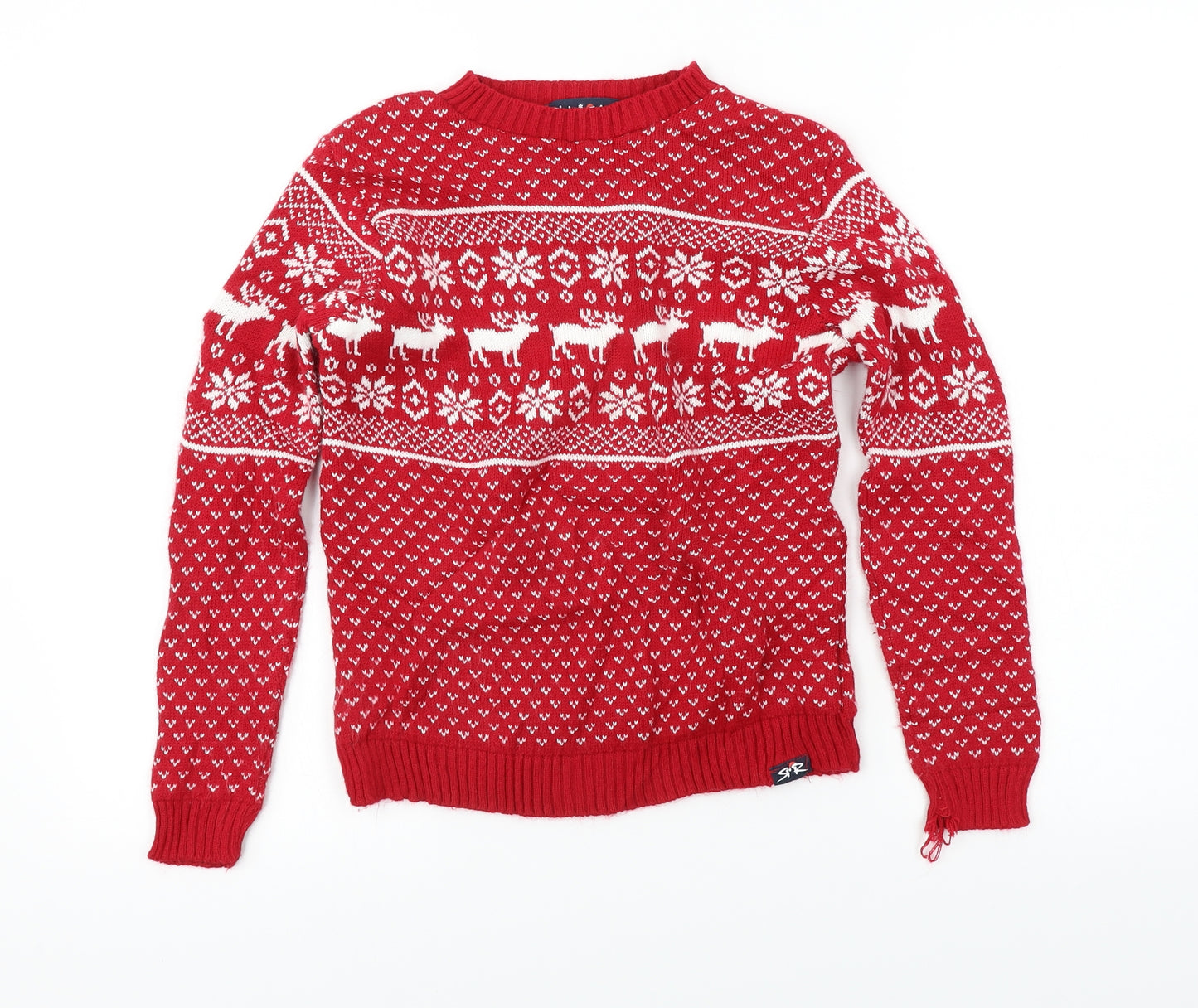 Preworn  Boys Red   Pullover Jumper Size 9-10 Years