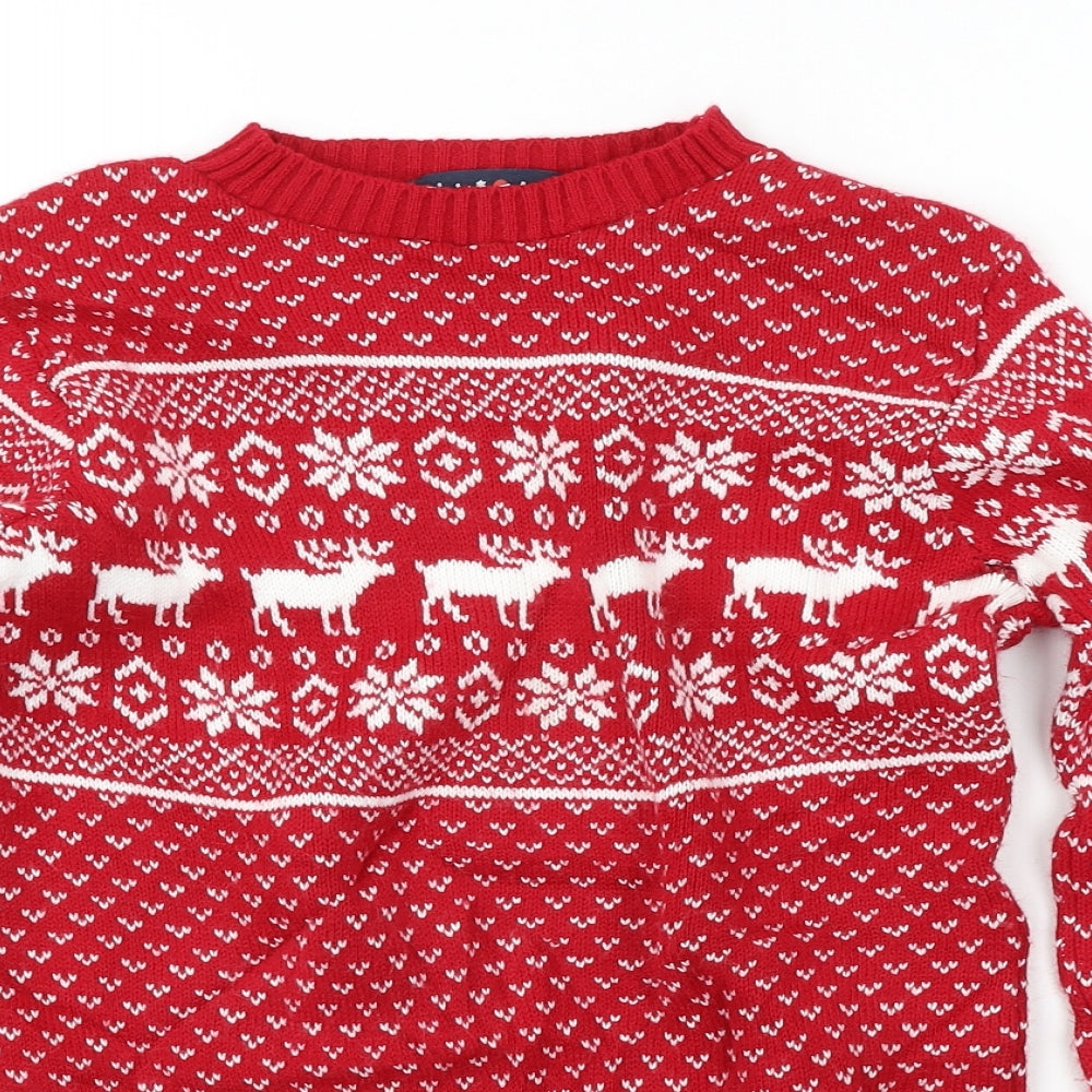 Preworn  Boys Red   Pullover Jumper Size 9-10 Years