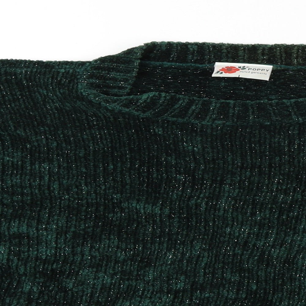 Poppy Womens Green   Pullover Jumper Size L