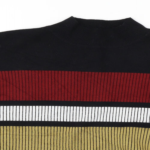 Papaya  Womens Black Striped  Pullover Jumper Size 18
